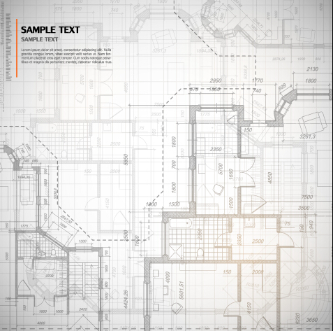 Creative architectural blueprint background vector 09