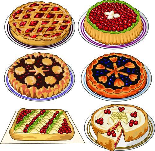 Different tasty pizza vector design