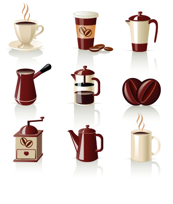 Drinks food vector set 10