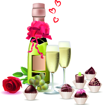 Drinks food vector set 08
