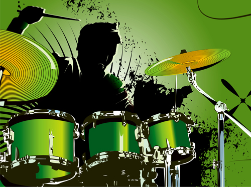 Music with Drums design elements vector 03