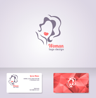 woman logo elegant cards 