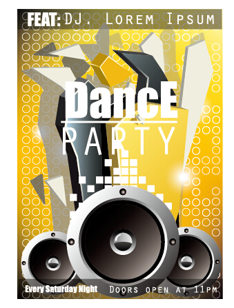 vector material party material flyer dance 