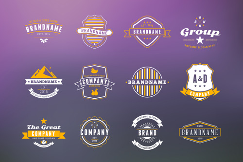 Fashion vintage labels creative design vector 03