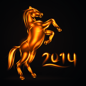 Fire horse 2014 design vector 05