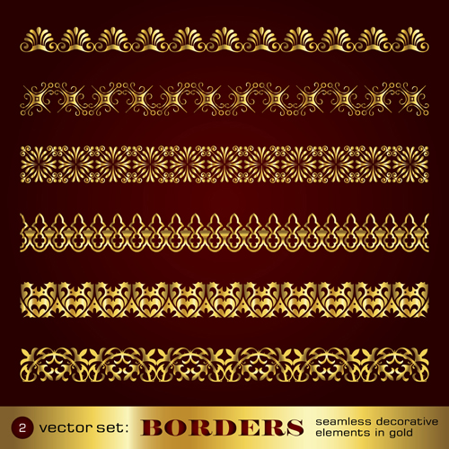 corner decorative elements vector 02 Golden border and corner decorative elements vector 02