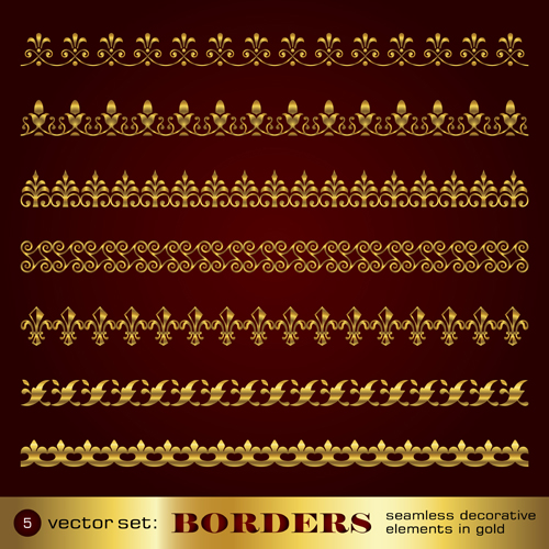 corner decorative elements vector 04 Golden border and corner decorative elements vector 04