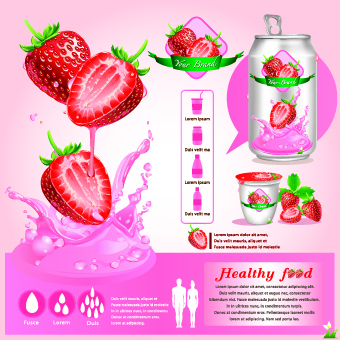 Healthy food flyer template vector 08