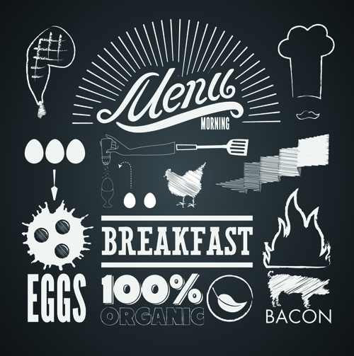 Black Style Menu vector 01