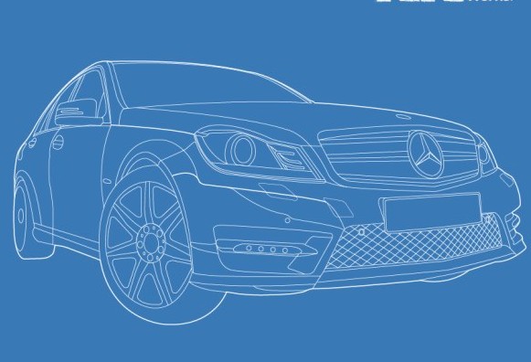 Mercedes Benz car creative design vector