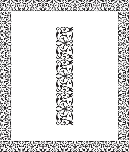 Elements of Vintage frames vector set 04
