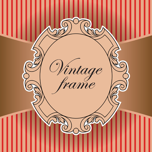 Elements of Vintage frames vector set 05