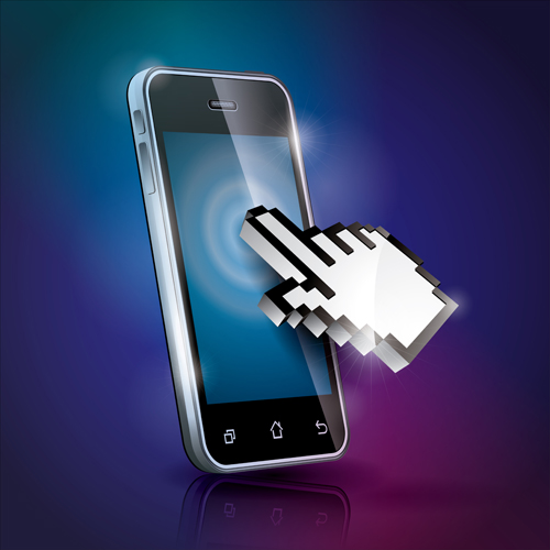 Phone screen and mouse pointer vector