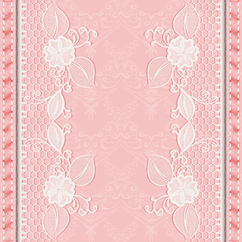 white pink material lace vector background 
