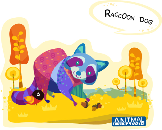 Raccoon dog design 