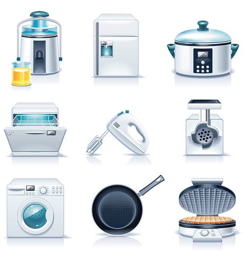 realistic illustration household appliances 