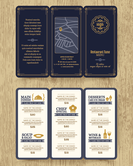Restaurant menu template vintage vector 03