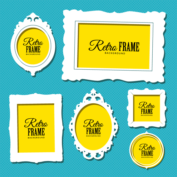 yellow Retro font photo frame photo frame 