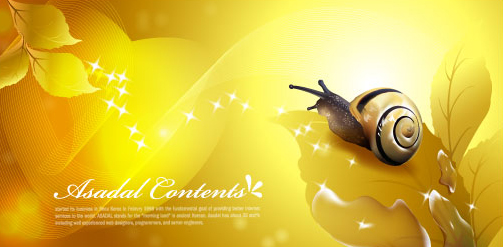 snail golden background vector background 