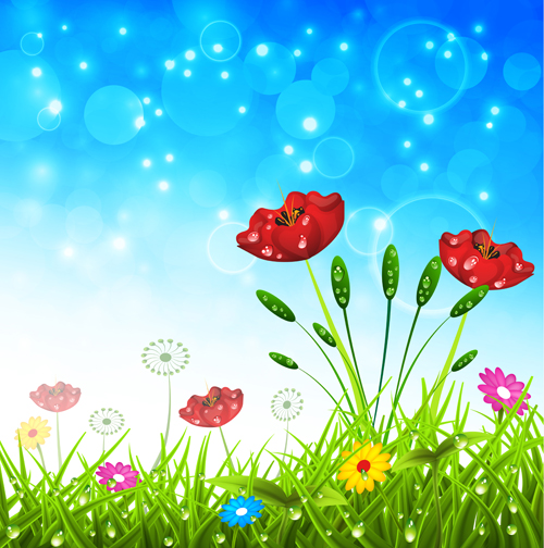 spring halation flower colored background 