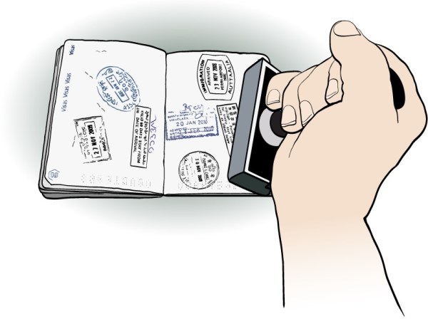 Stamp and hand vector