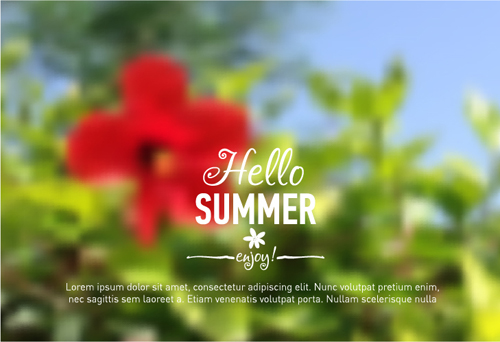 Summer flower with blurred background vector 04