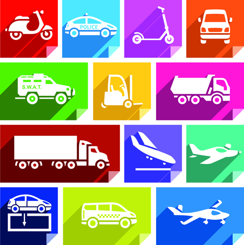 Various transport icons icon 