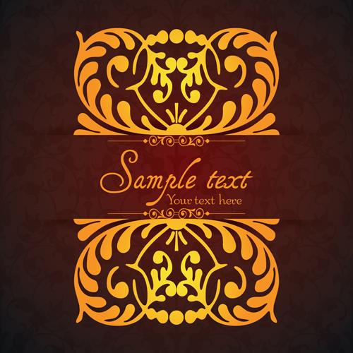 Vintage ornamental floral with background vector 03