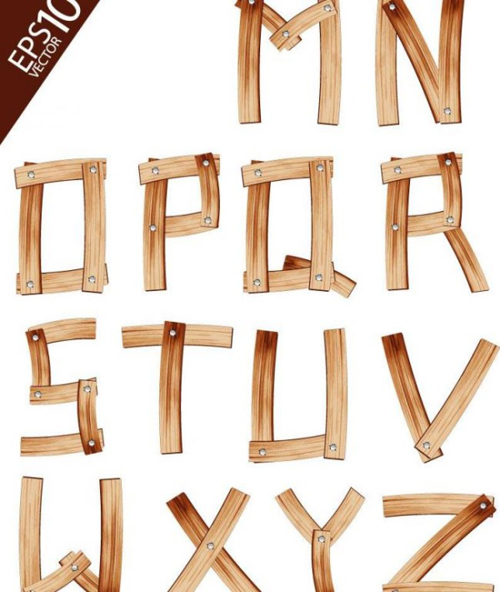 wood texture material alphabet 