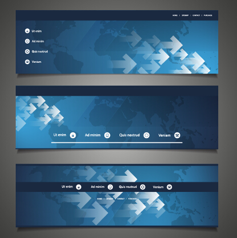 World maps and modern banners vector 03