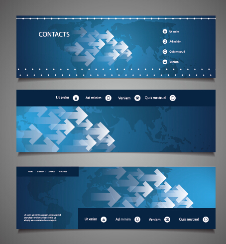World maps and modern banners vector 06