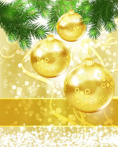 Shiny Xmas decorations design vector 01