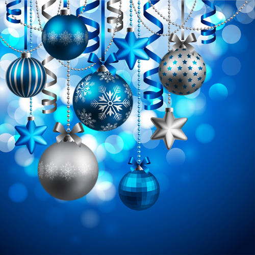 Shiny Xmas decorations design vector 03