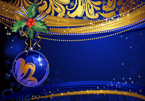 Shiny Xmas decorations design vector 05
