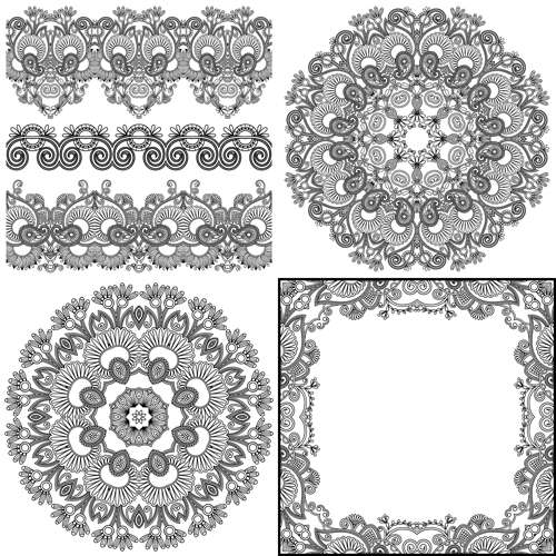 Vintage Lace ribbons vector 02