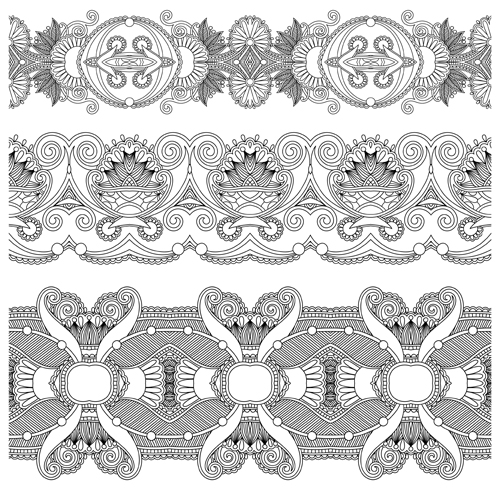 Vintage Lace ribbons vector 03