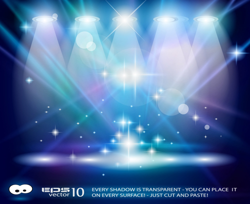 Set of Blue Spotlights background vector 05