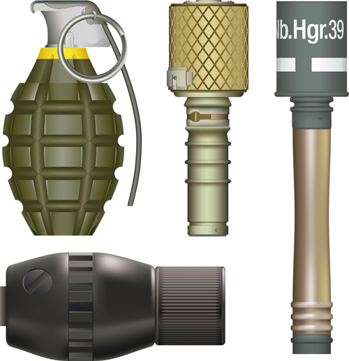 Various military equipment elements 