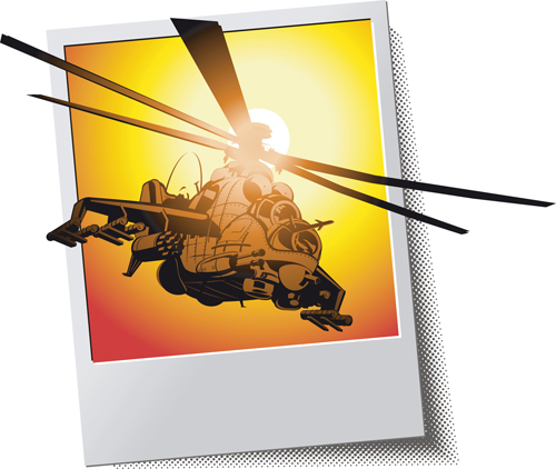Various Military equipment design elements vector set 05