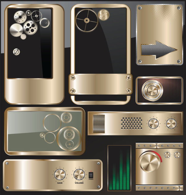 Metal technology design elements vector 01