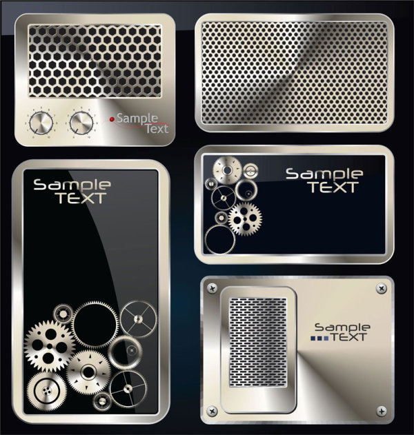 Metal technology design elements vector 02