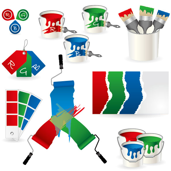 Set of RGB color elements vector 01