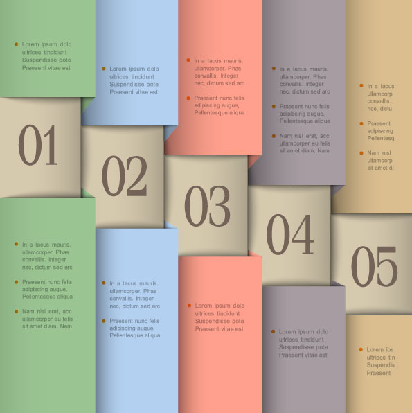 Set of number Modern banner vector 05