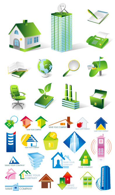 House icon set vector