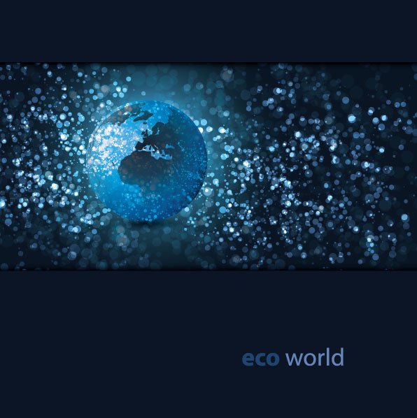 eco with world elements vector graphic 05