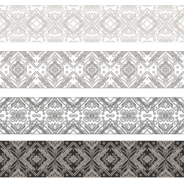 Vintage Decorative pattern and borders vector set 01