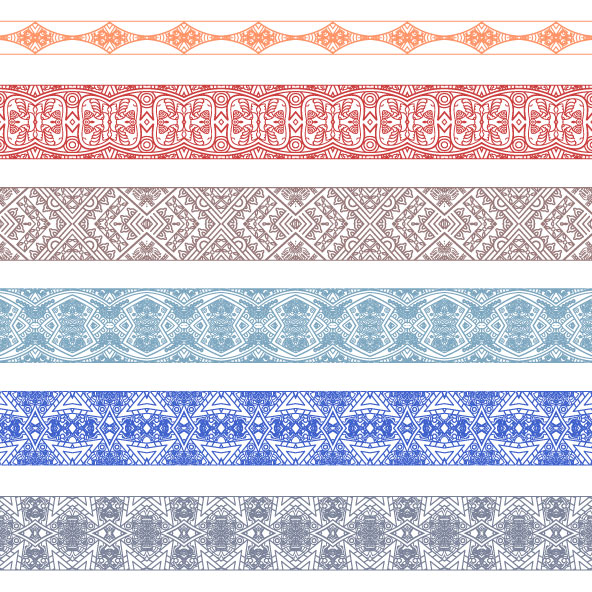 Vintage Decorative pattern and borders vector set 02