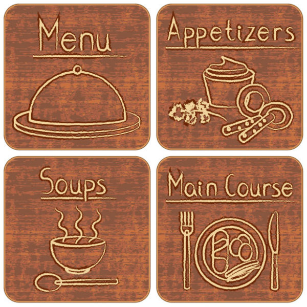 Different of Vintage food labels vector 03