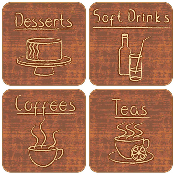 Different of Vintage food labels vector 04