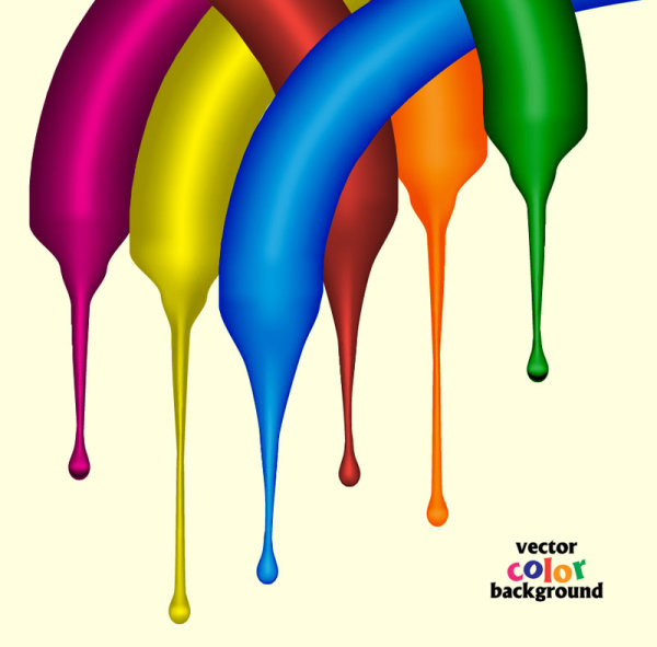 Set of Paint color drops vector background art 04